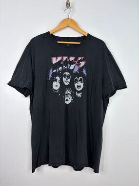 John Varvatos x Kiss T Shirt Mens XXL Black Cotton Distressed Short Sleeve